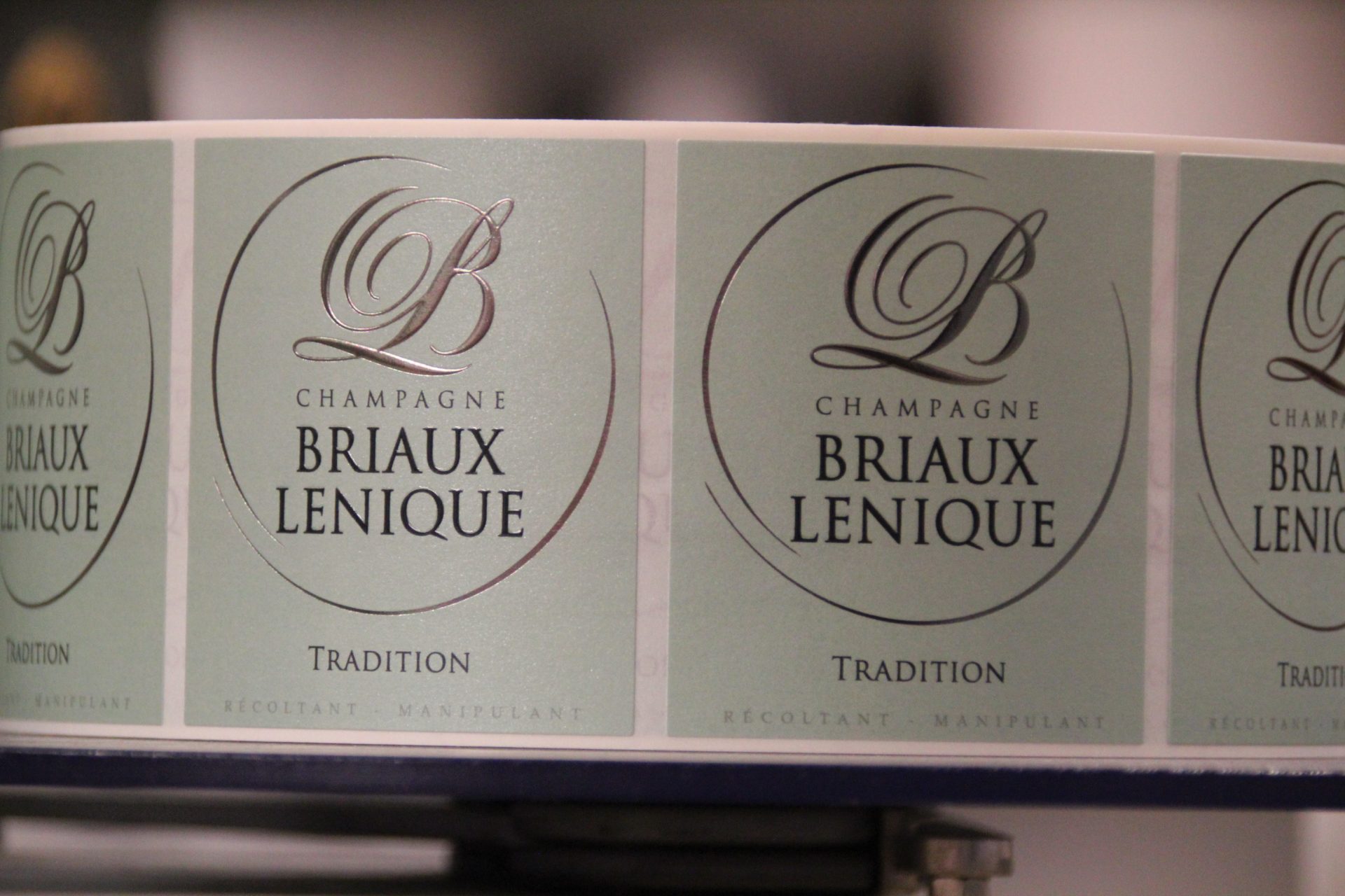 Etiquetage cuvée tradition Briaux Lenique